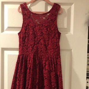 Girls Red Lace Dress Size 9/10